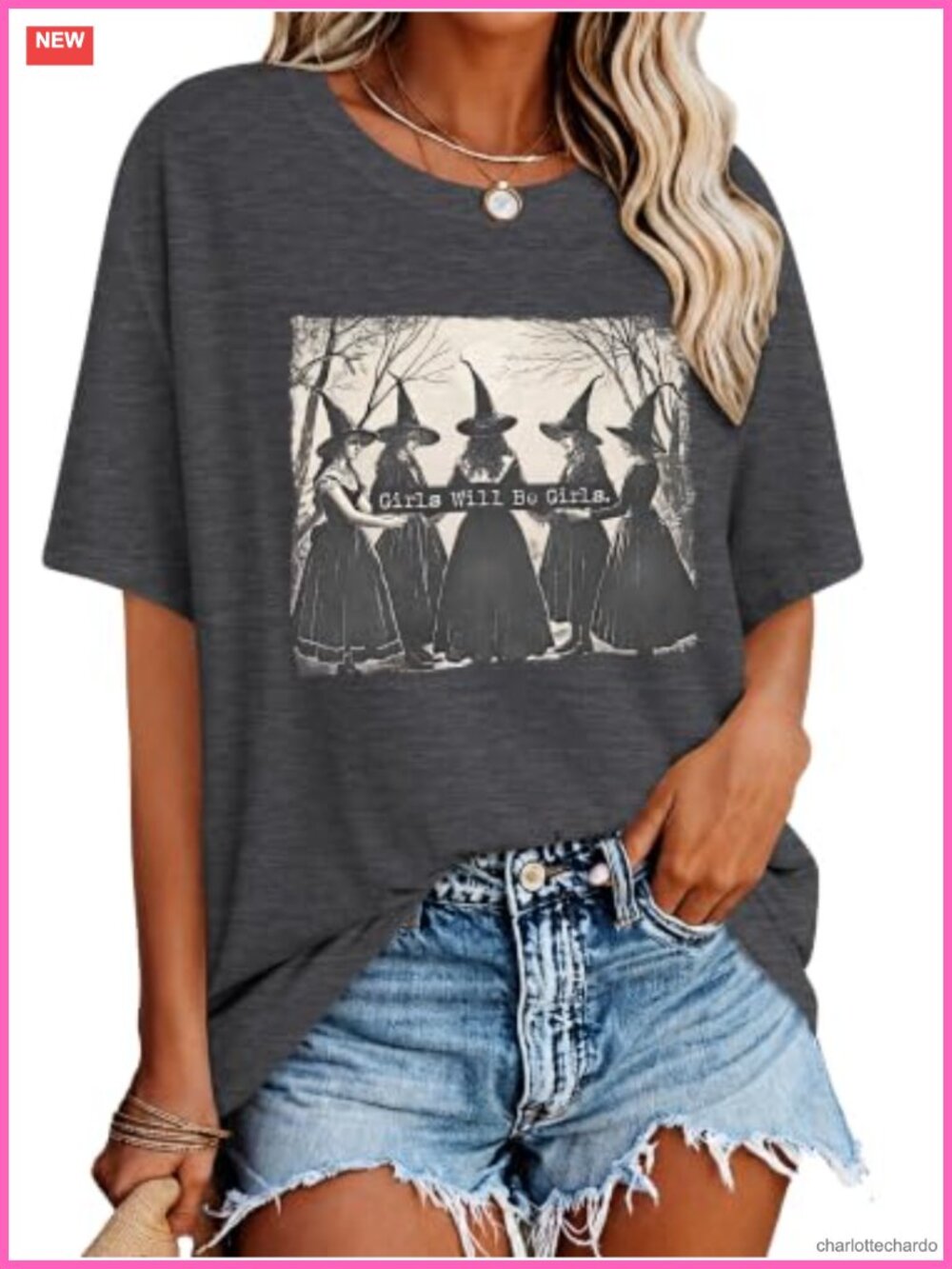 Halloween Graphic Tee Women Funny Oversized T-shirt Spooky Season Crew Neck Top